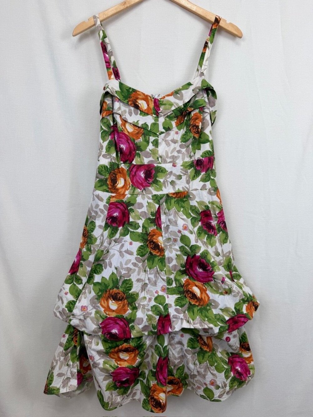 Torrid Floral Tiered Bubble Hem Sundress Plus Size 22 Cotton Stretch
